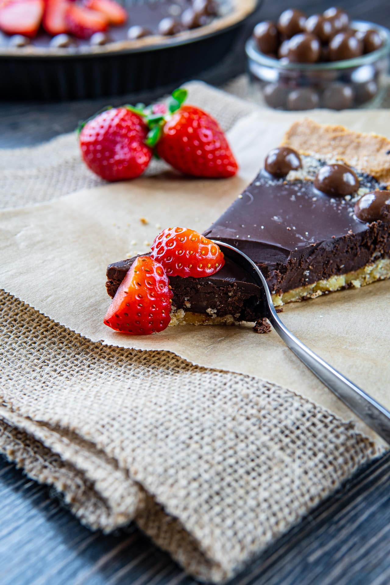 receita especial de Tartelete de morango com creme de chocolate