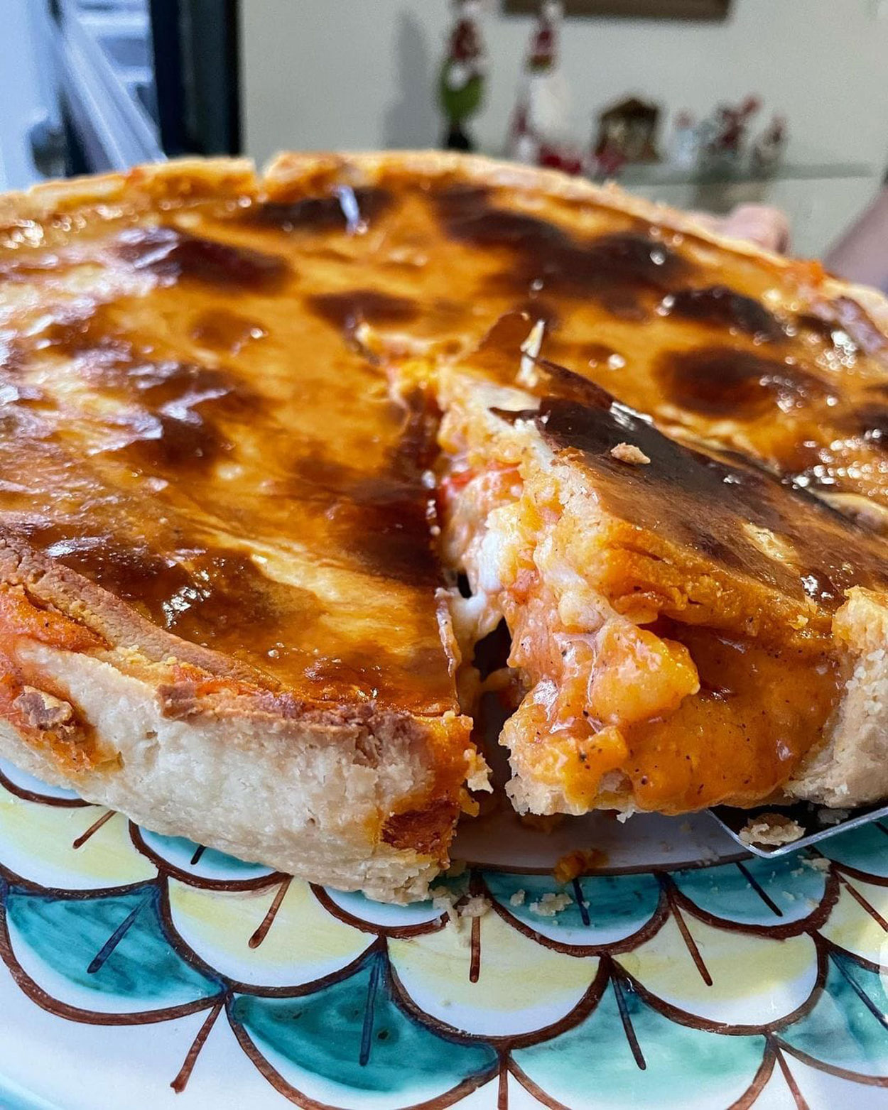 torta de liquidificador de camarão